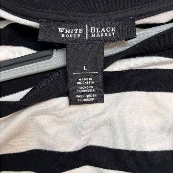 White House Black Market WHBM Oversized Striped Tee Size Large – 3/4 Sleeve - Picture 4 of 6